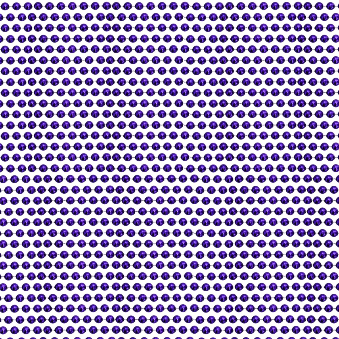Mardi Gras beads 33 Inch 07mm Round Metallic Purple 6 Dozen (72 Necklaces)