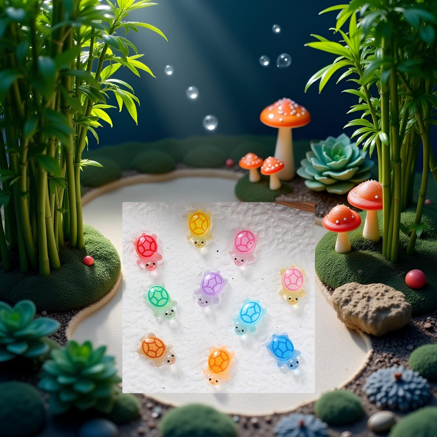 100 Pcs Mini Resin Glow In The Dark Turtles, Mini Resin Animals Night Glow, Miniature Things Figurines To Hide, Tiny Turtles For