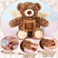 Leyndo Angel Remembrance Bear Plush Stuffed Animal With Recorder 12 Inch Voice Recording Dolls With A Picture Frame Memorial Toy For Family Baby Shower Birthday Party Gifts(Dark Brown)