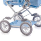 Jc Toys | Berenguer Boutique | Deluxe Foldable Baby Doll Stroller With Canopy | Removable Carry Basket | Blue | Ages 3+