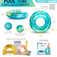 CoTa Global Inflatable Pool Float Tube - enhanced Sparkly Confetti Pool Float  Inflatable Tube Ring Pool Float for Kids and mature-themeds  Heavy Duty Pool Ring Party Float for Beach  Lake - 36 Inch  Blue Gold