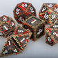ARUOHHA Metal Blood D&D Dice Bronze Dragon Design DND Dice with Gift Box, D + D Large Polyhedral Dice for Dungeons and Dragons R