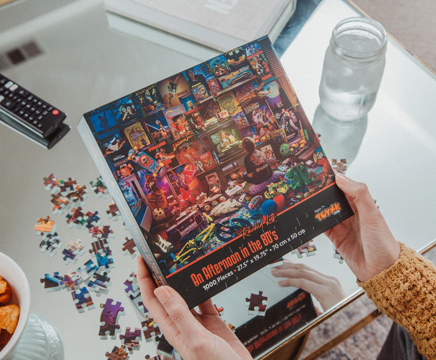 Toynk 1000-Piece Retro Jigsaw Puzzle - Afternoon in The 80s, 28x20 Inches, Orange, Recycled Materials, Model 610210