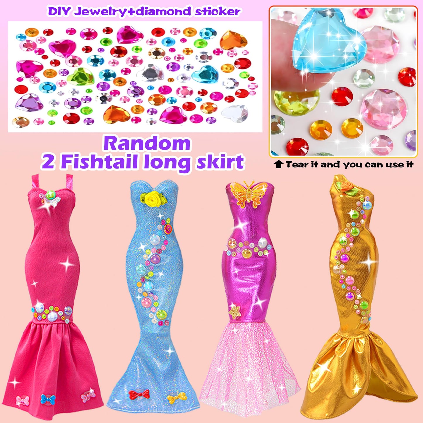 Ibayda 139Pcs 11.5 Inch Girl Doll With Doll Closet Wardrobe Clothes And Accessories Including Doll, Wedding Dress, Outfits, Shoes, Hangers, Bags, Necklaces And Diy Stickers (Include One Doll)