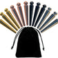 We Games Easy-Grip Metal Cribbage Board Pegs And Velvet Pouch - Set Of 12 Pins (3 Brass, 3 Chrome, 3 Black, 3 Copper)