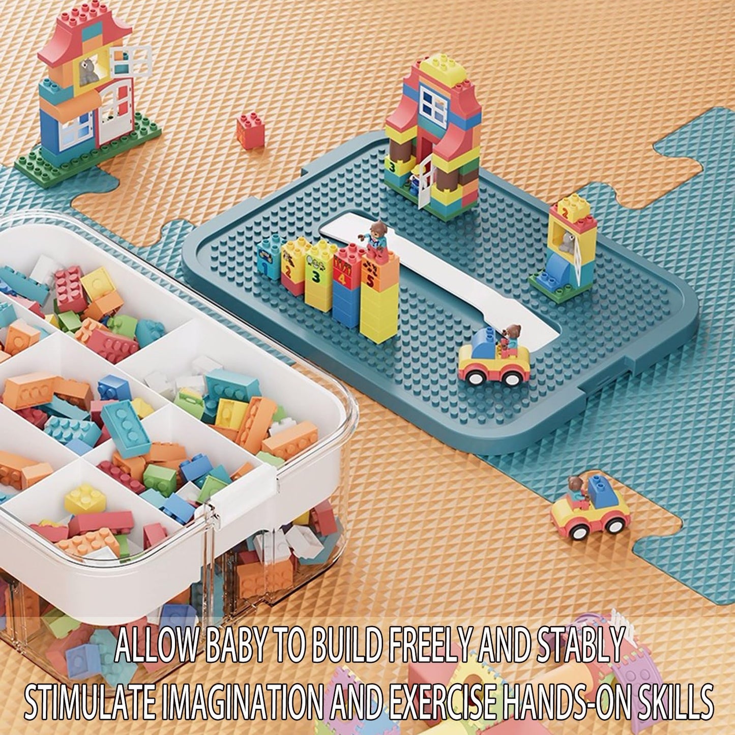 compatible Lego Box Toy Organizer Bins Building Blocks Storage Containers with Compartments Lids Compartment for Plastic Stackab