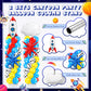 Kasyat Cartoon Party Balloon Column Stand Kit - 2 Sets, Toy Size, Colorful Rocket & Cow Print Balloons for Baby Shower Decorations