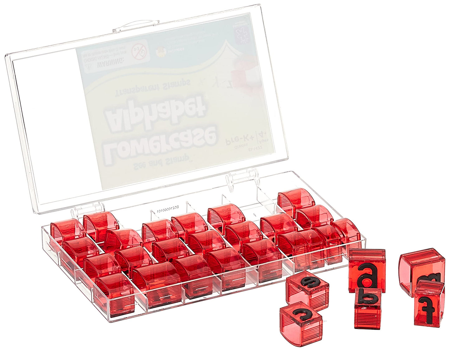 Educational Insights See and Stamp Alphabet Transparent Stamps - Lowercase 5/8, Set of 26 Letters and 4 Punctuation Marks: Perfe