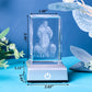 Ywhl 3D Crystal Good Shepherd Statue With Colorful Base Laser Engraved Jesus Figurine For Religious Gifts For Women Men On Chris