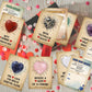 JellyArch 28 Pack Valentines Day Gifts Class Valentines Cards with Heart Crystals Gemstones Bulk Exchange Gift for Party Favors(