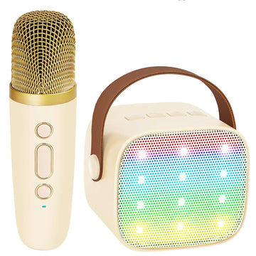 Yll Mini Karaoke Machine With 2 Wireless Microphones For Kids Adults, Portable Bluetooth Speaker Easter Gift For 3, 4, 5, 6, 7, 8, 10, 11, 12, 13, 14+ Years Old Teens Birthday For Boys Home(Black)