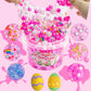 Lawoho Bunny Clear Slime 300Ml, Pink Clear Slime Kit For Girls Ages 8-12 With 8 Add-Ins, Slime For Kids Party Favors, Non Stick Slime With Easter Eggs Clay, Birthday Halloween Christmas Easter Gifts