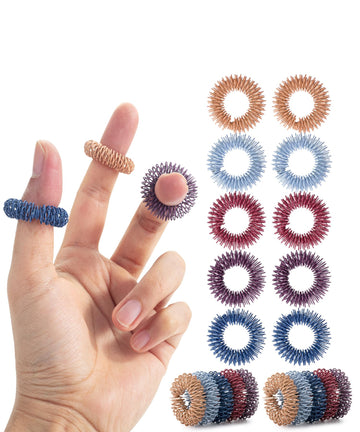 Mr. Pen- Spiky Sensory Rings, 10 Pack, Vintage Colors, Stress Relief Fidget Sensory Toys, Fidget Rings, Fidget Ring For Anxiety,