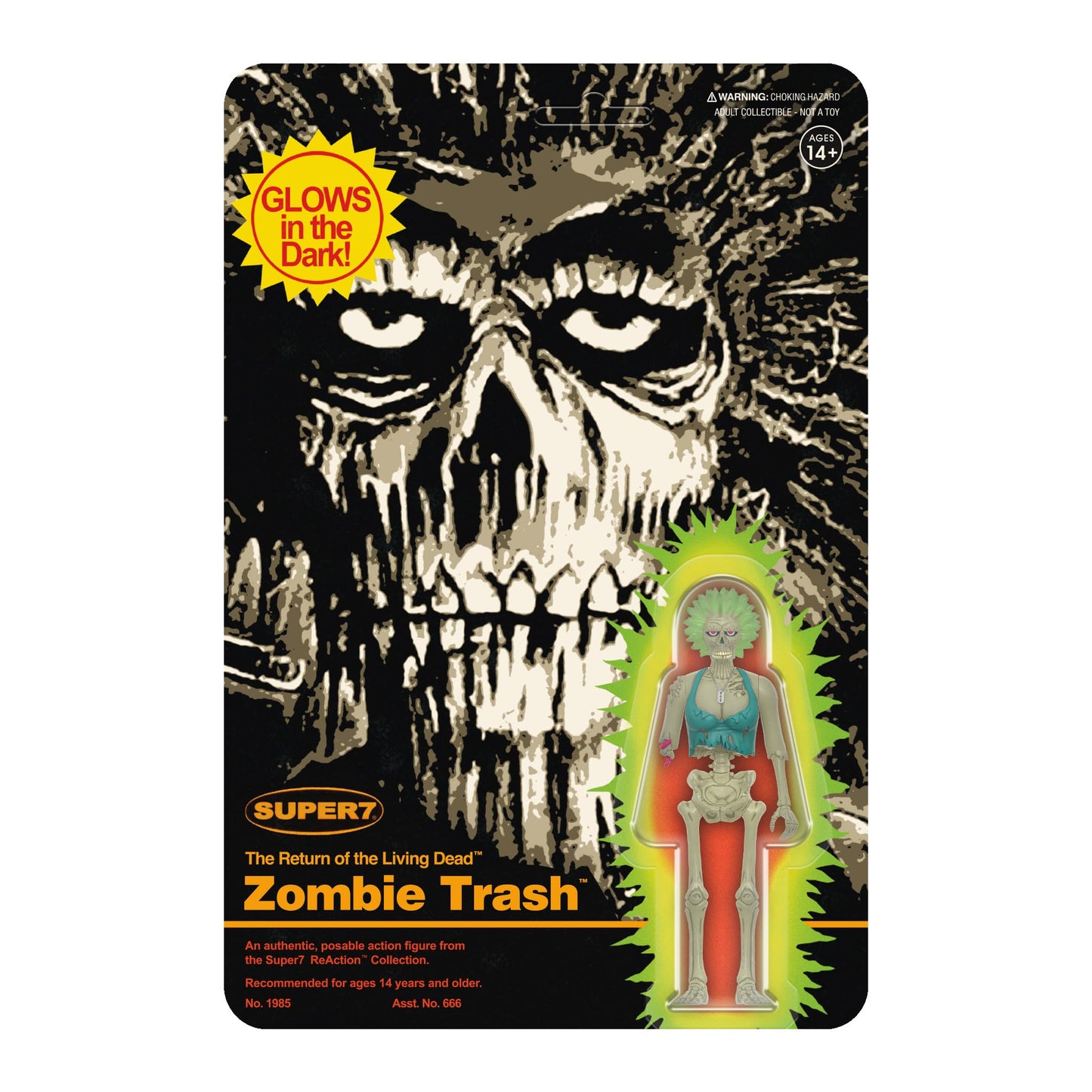 Super7 Return Of The Living Dead Reaction Figures Wave 05 - Zombie Trash (Monster Glow) Action Figure