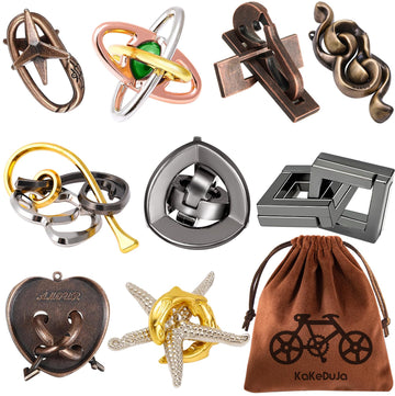 9pcs Metal Puzzle for mature-themed Disentanglement Puzzles Lock Puzzle Games Set Gift for mature-themeds Teenagers