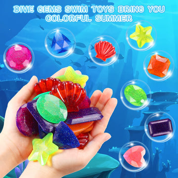 32 Pieces Big Dive Gem Pool Toys Colorful Precious Dive Gems Diving Toys Sinking Swimming Pool Toys Treasure Swimming Pool Dive