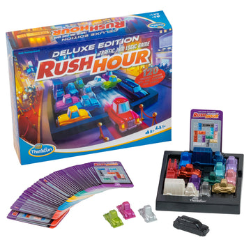 Thinkfun Rush Hour Deluxe - The Gamer'S Logic Game | Navigate 120 Traffic Challenges With Collector'S Edition Limo And Metallic 