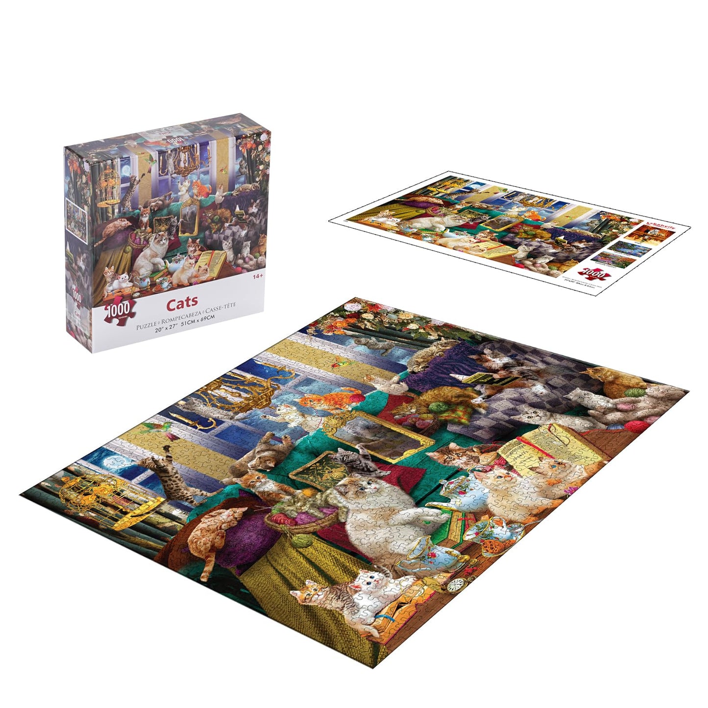 Lzbabyily Jigsaw Puzzles 1000 Pieces for mature-themeds  Cat Puzzle Animal mature-themed Toys  27x20 Unique Difficult and Challenge Large Puzzle Game Toys Gift