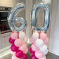 40 Inch Silver 60 Number Balloons Giant Jumbo Huge 60 Foil Mylar Helium Number Digital Balloons Silver Birthday Mylar Digital Ba