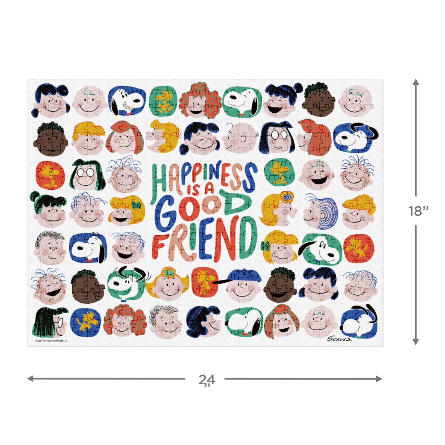 Hallmark Peanuts Gang Jigsaw Puzzle, 550-Pieces, 18 x 24 (Happiness is a Good Friend) Gift for Family, Fans, Collectors