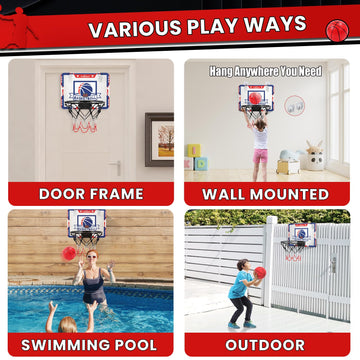 Eaglestone Kids Indoor Basketball Hoop, 4 Balls Mini Basketball Toy For Toddlers, With Electronic Scoreboard Over The Door Room Wall Basketball Hoop Goal Boys Girls Gift For Age 3 4 5 6 7 8 9 10