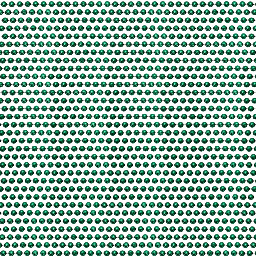 33 inch 07mm Round Metallic Dark Green Mardi Gras Beads - 6 Dozen (72 Necklaces)