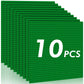 Pokiiulk Classic Baseplates Building Plates-Pack of 10 Large 10 x 10 Building Bricks Compatible with All Major Brands Perfect STEM Gift for Builders Age 3+ (Green)