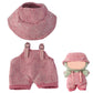 17cm Clothes Set(NO Doll)  Cute Hat & Unique Design Overalls Dress-up Set  Handmade Clothing Designed for 17cm Doll.(Overalls (Red and White Patterns))