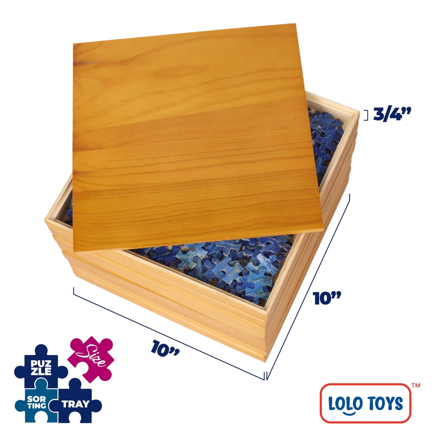 Premium Wooden Puzzle Sorting Trays Stackable – 10 X 10 Inch, Stackable Jigsaw Puzzle Organizer For Sorting Up To 2000 Pieces – Durable Puzzle Piece Sorter Trays For Puzzle Enthusiasts