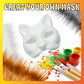 Therian Mask Kit With Fur & Eye Mesh And Fuzzy Fabric,Diy Cat Mask All-In-One To Paint, Blank White Mask For Halloween Masquerad