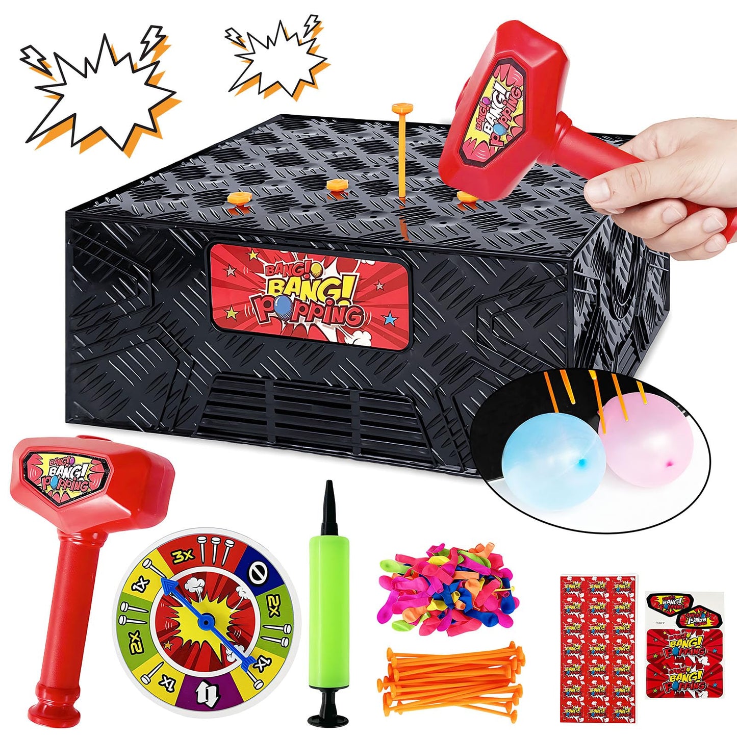 Chussaanj Balloon Popping Game - Multicolor Plastic Desktop Board Game for Kids & Adults, Perfect for Family Parties
