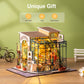 Rolife DIY Miniature Doll House Kit - Wooden Toy with Furniture, 7.8x7.9x7.2 inches, Emily's Flower Shop Design