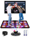Acelufly Double Dance Mat, Flannel Dance Mat for TV with HD Camera, Dual User Play Mat with Wireless Controller, Non-Slip Dance 