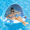 Coolcooldee Pool Float With Canopy For Adults - Xl Inflatable Lounge Chair With Adjustable Sun Shade Cover, Drink Cup Holder, Ergonomic Headrest