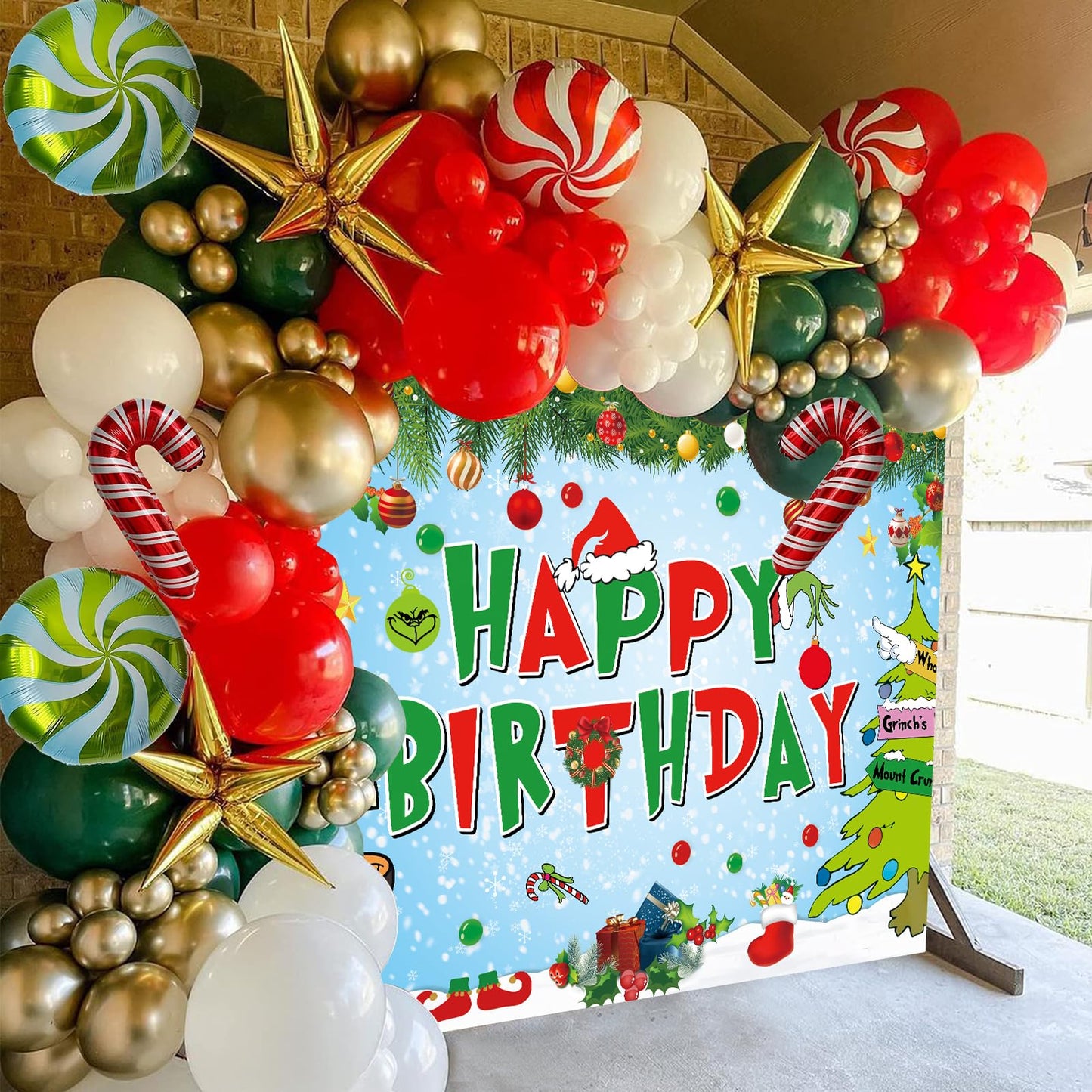 DIZHI Green Vinyl Happy Birthday Party Backdrop Banner 5x3ft for Photography Booth Props Baby Shower Decor Model DZ-22080801