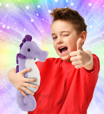 Dollibu Purple Seahorse Super Soft Stuffed Animal, Cute Realistic Stuffed Animals For Girls, Boys, Adults Animal Gifts, Kids Zoo
