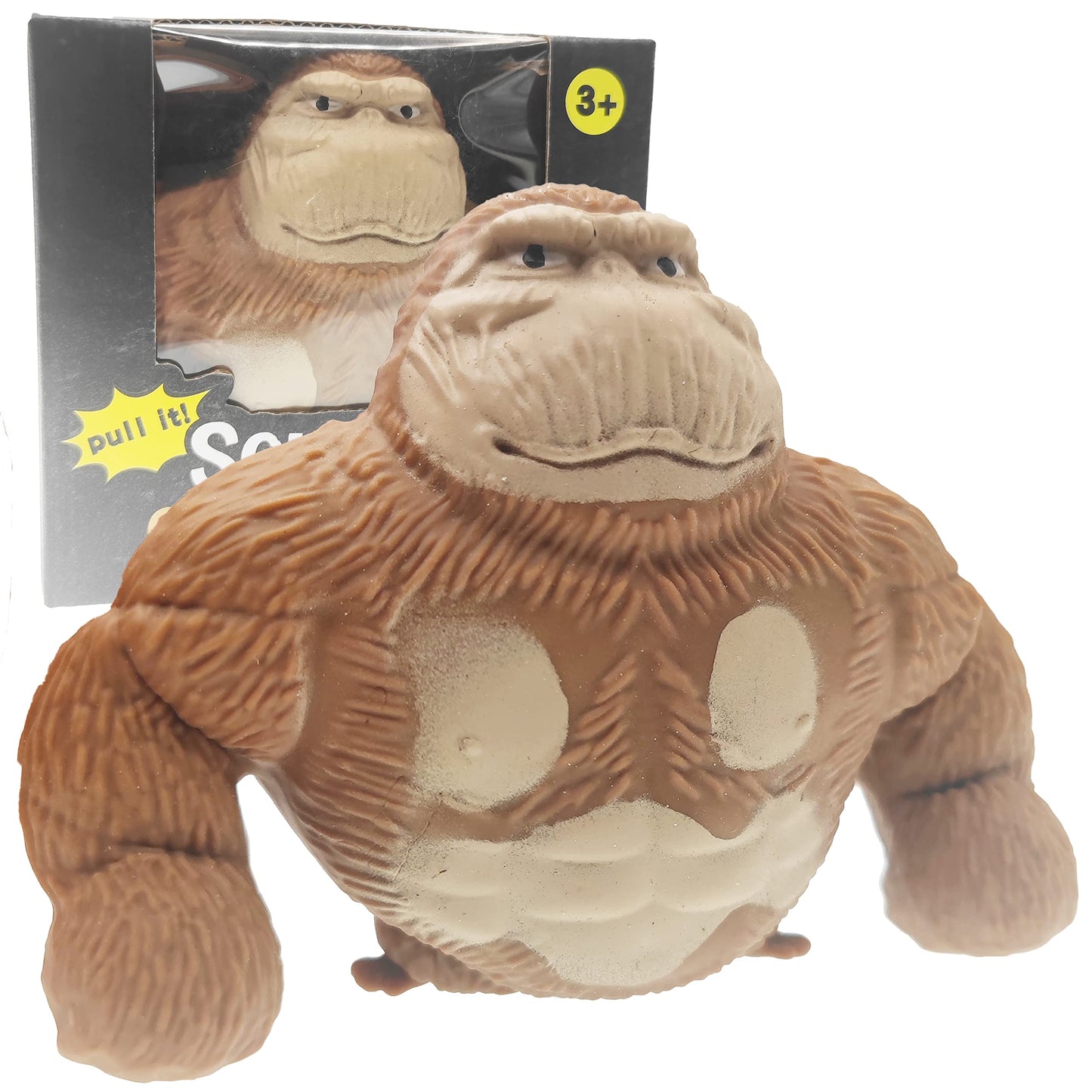 Funny Brown Monkey Toy, Figure For Kids And Adults, Stretch Gorilla Toy, Decompress And Squeeze Stress Toy , Stress Relief Toy For Children And Adults Sensory Toy, Gift For Easter