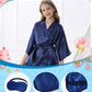 Kid Girls Spa Costume Party Set with Eyemask Hairband Hair Ring  Silky Plain Kimono Robes for Wedding Flower Robe (Navy  Tag 12)