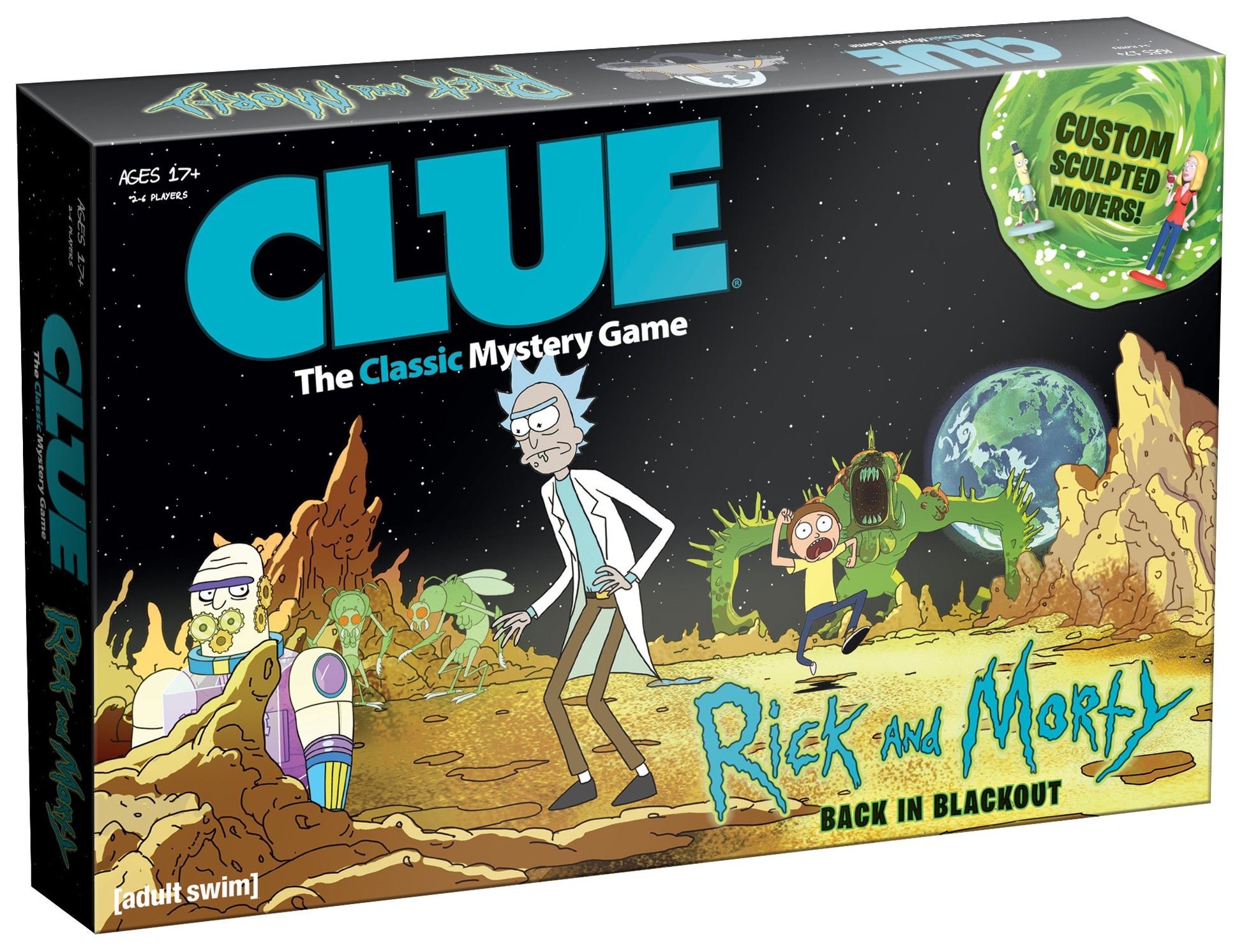 USAopoly CLUE: Rick and Morty | Featuring Characters from The mature-themed Swim TV Show Rick & Morty | Collectible Clue Board Game | Perfect for Rick & Morty Fans