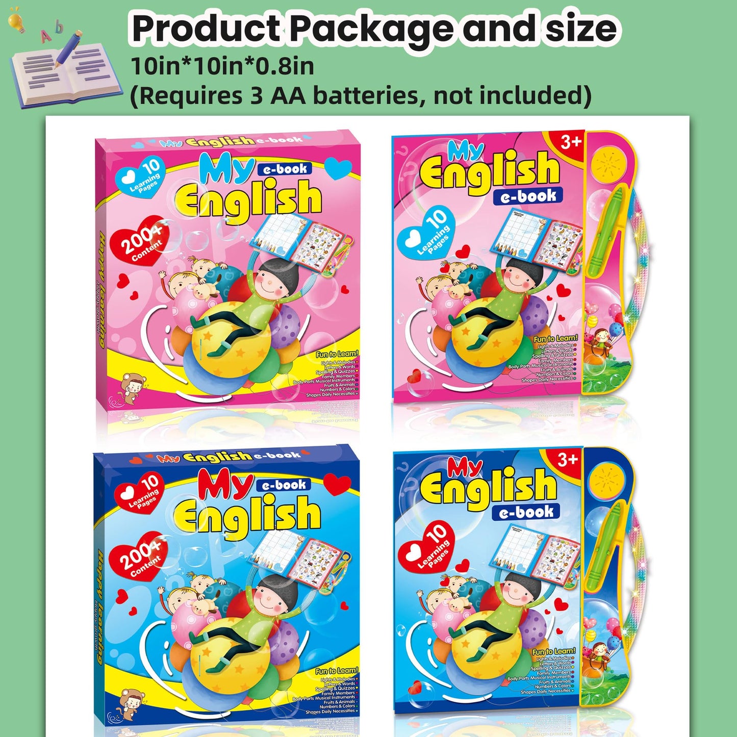 Abc Sound Books Interactive Electronic Learning Books For Toddlers With Alphabet, Numbers, Animals, Music, Games Educational Toy