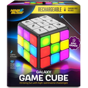 Ninja Blast Rechargeable Game Activity Cube - 9 Fun Brain & Memory Games - Cool Toys For Boys And Girls - Birthday Gifts For Age 6, 7, 8, 9, 10, 11, 12 Year Old Kids Teens - Best Boy Toy Gift Ideas