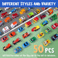 Mindpal 50 Pcs Toy Cars With Large Plastic Organizer, Pull Back Cars For Kids, Cars For Kids Ages 3-5, Birthday And Party Decora