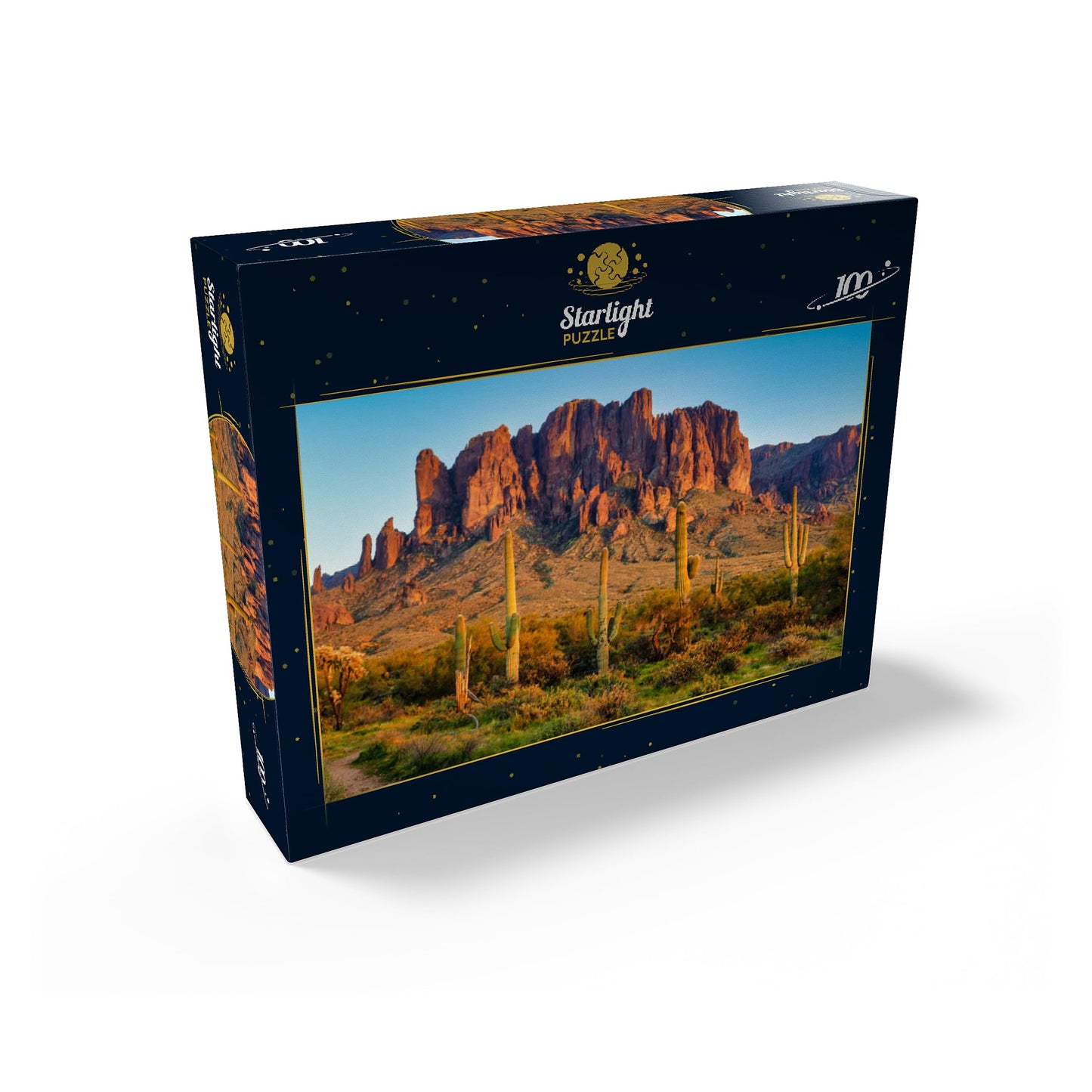 Mypuzzle The Superstition Mountains And Sonoran Desert Landscape At Sunset In Lost Dutchman State Park, Arizona - Premium 100 Pi