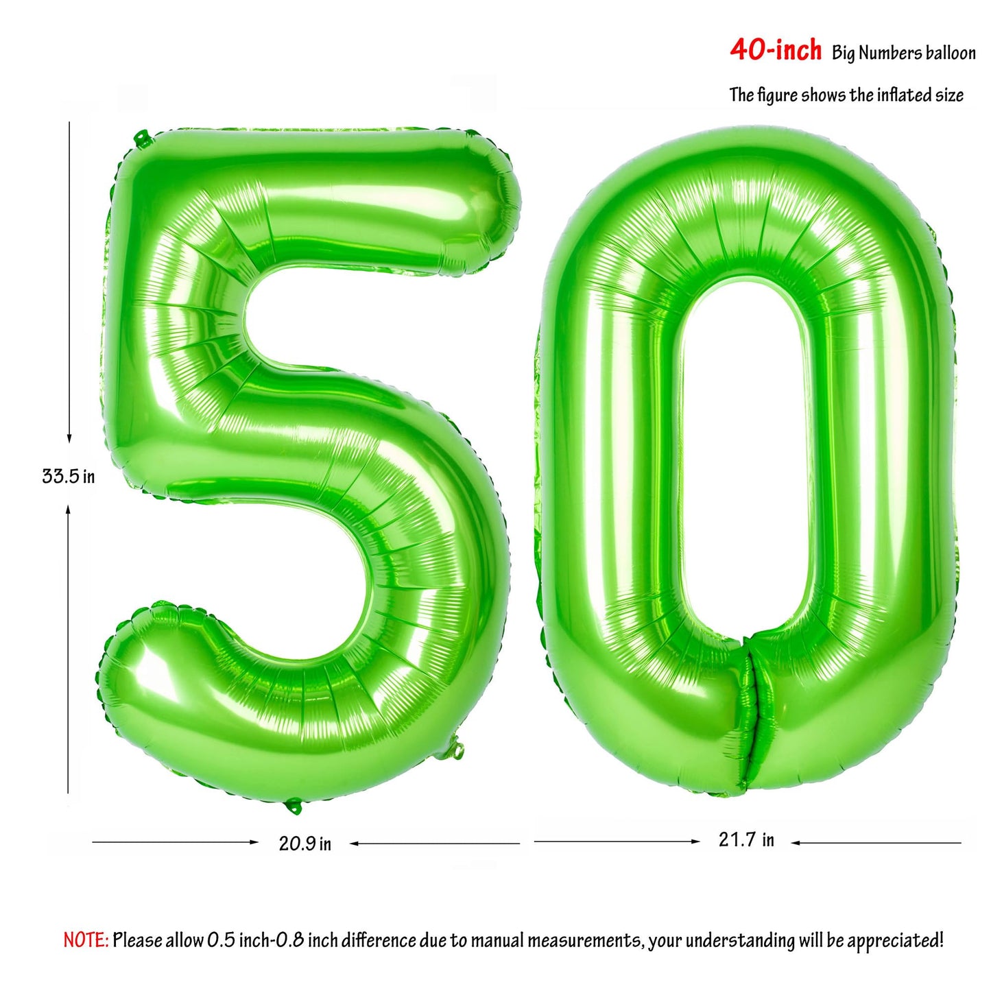 Number Balloons 40 Inch Green Birthday Party Decorations 50St Digital Jumbo Helium Foil Mylar Balloon