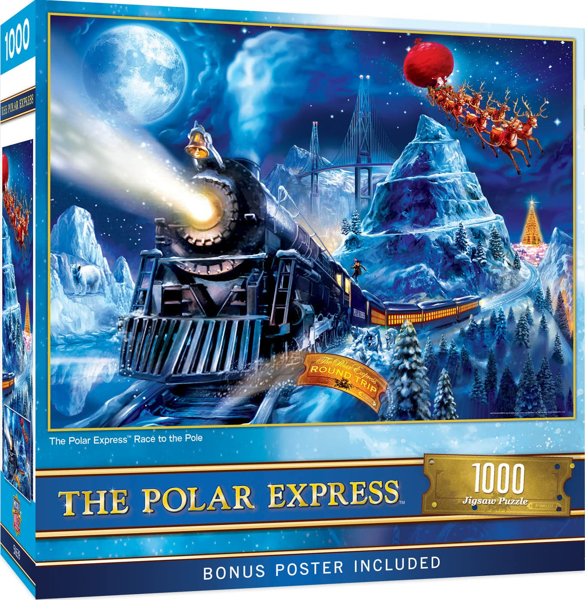 MasterPieces 1000 Piece Christmas Jigsaw Puzzle  The Polar Express Race to The Pole  19.25x26.75
