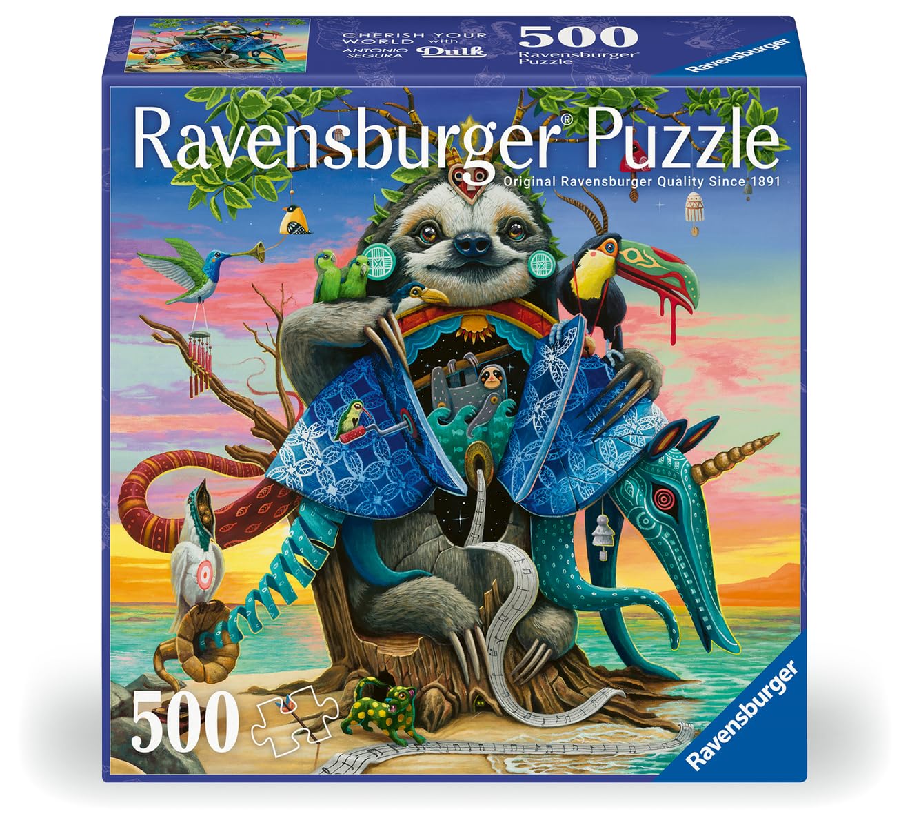 Ravensburger Afterglow 500 Piece Jigsaw Puzzle | Magical Endangered World by Dulk | Environmentally Inspired Art | enhanced Quality | Eco-Friendly Materials