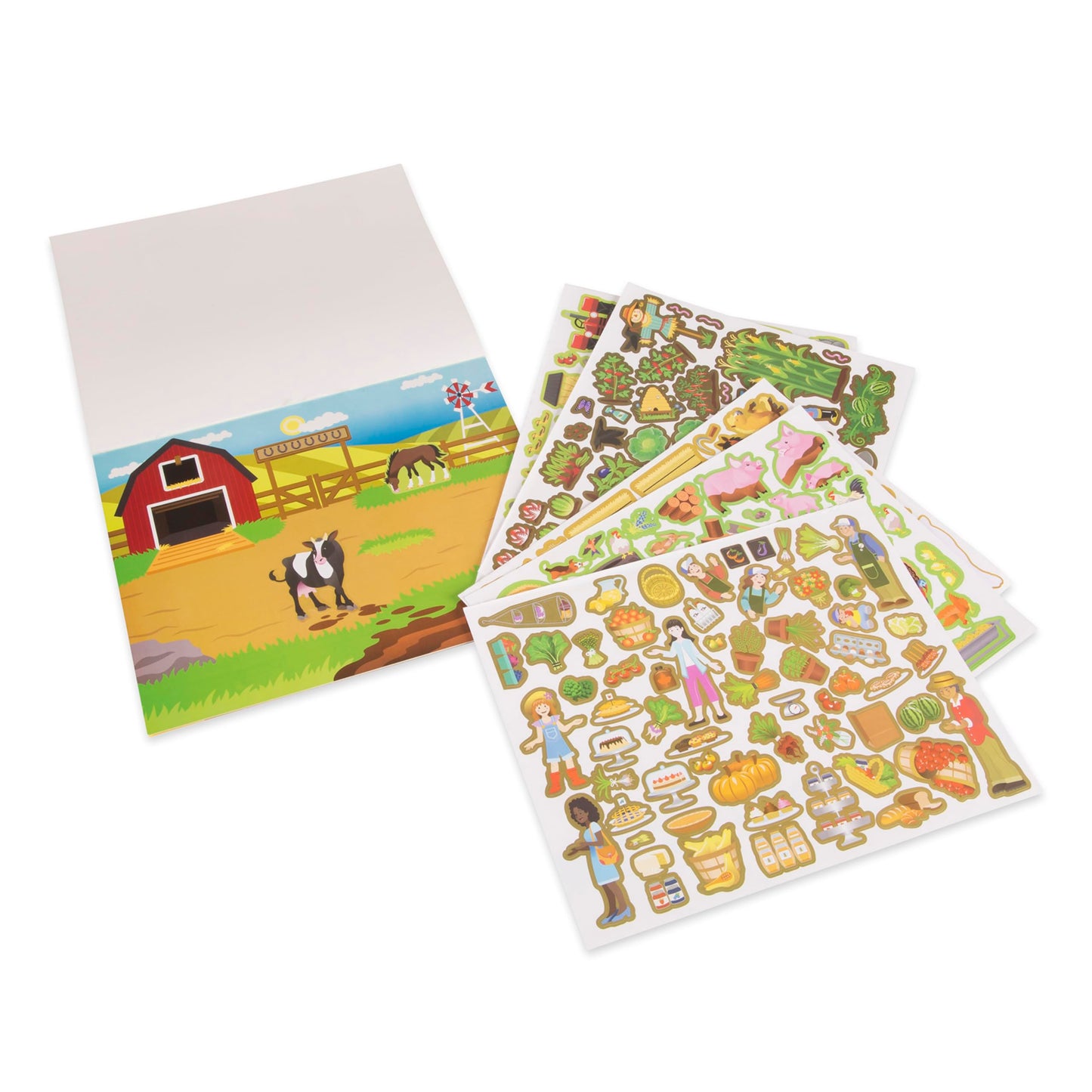 Melissa & Doug Reusable Sticker Pad - Farm Theme, 280+ Stickers, Pack of 1, Multicolor, Model 30501