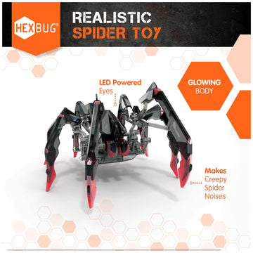 HEXBUG Remote Control Black Widow, Rechargeable Robot Spider Toys for Kids, Adjustable Robotic Black Widow Figure STEM Toys for