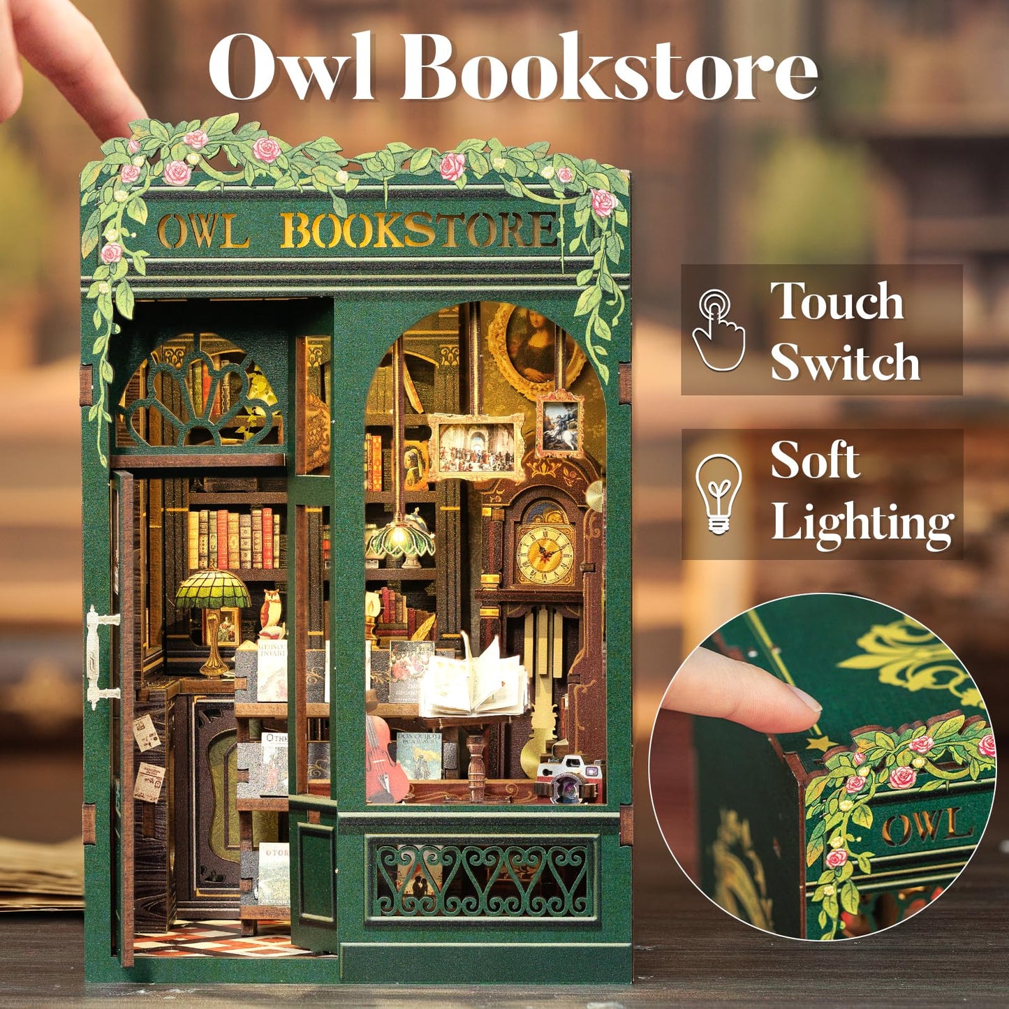 CUTEBEE Book Nook Kit - DIY Miniature House Dollhouse Kit for mature-themed and Teens  Booknook Bookshelf Decor Alley Model Build with LED Light  Gifts for Family and Friends