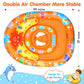 Ezigo Baby Pool Float With Canopy Upf 50+ Sun Protection, Double Air Chambers Infants Swimming Floats With Sound Toys Adjustable